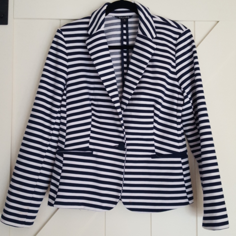 Women's Navy and White Blazer